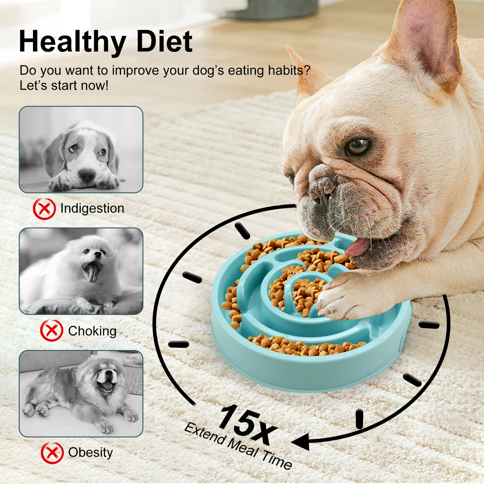 Slow Feeder Bowl – Anti-Choking Puzzle Bowl for Dogs - Image 4